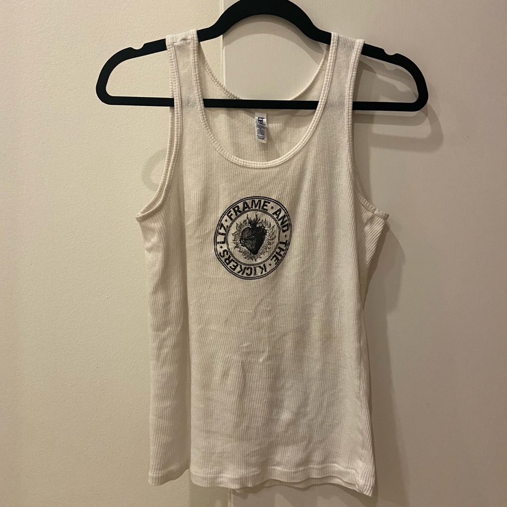 White Graphic Tank Top